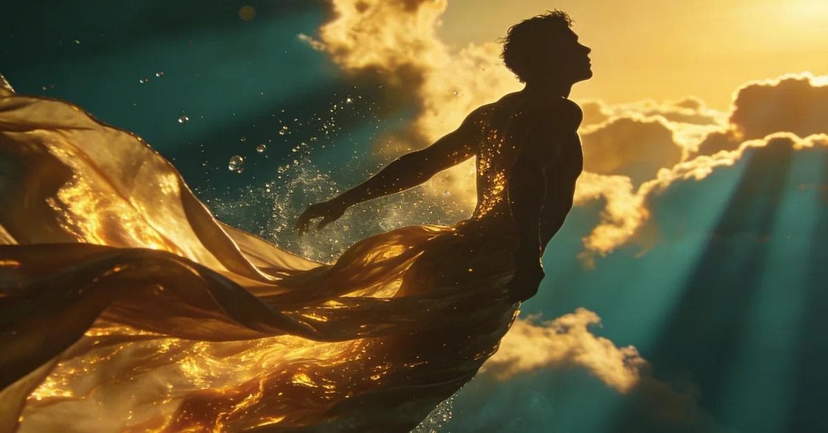 تفسير حلم الطيران في مشهد سينمائي، يرمز إلى التحرر وتحقيق الذات.