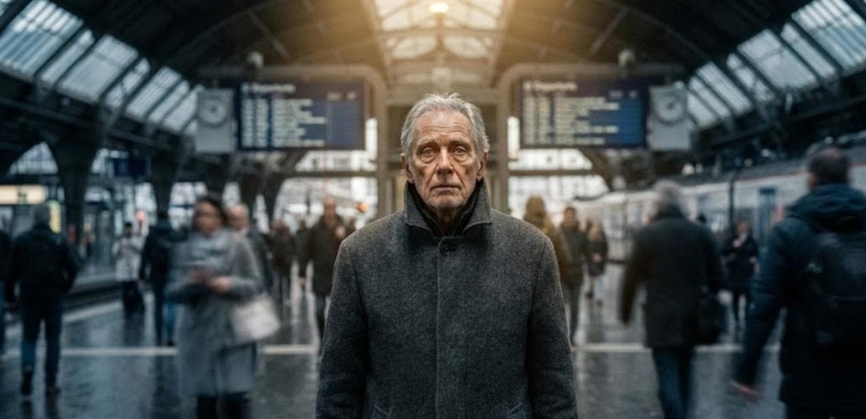 تفسير حلم شخص معين يظهر في جو سينمائي غامض، يرمز إلى العلاقات المعقدة أو انعكاس للذات.