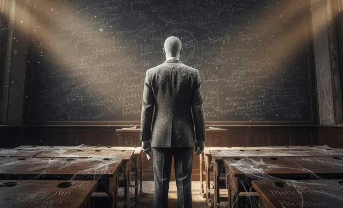Dream interpretation of Teacher depicted in a cinematic mystical atmosphere, symbolizing wisdom and guidance.