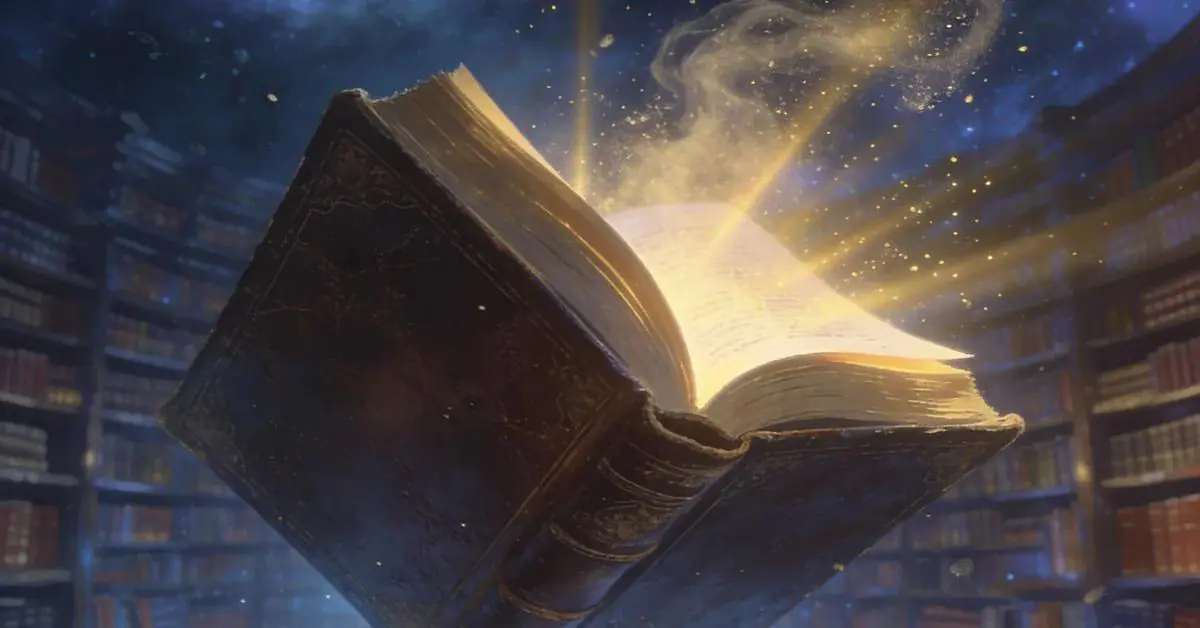 Dream interpretation of Book depicted in a cinematic mystical atmosphere, symbolizing wisdom and life's hidden secrets.