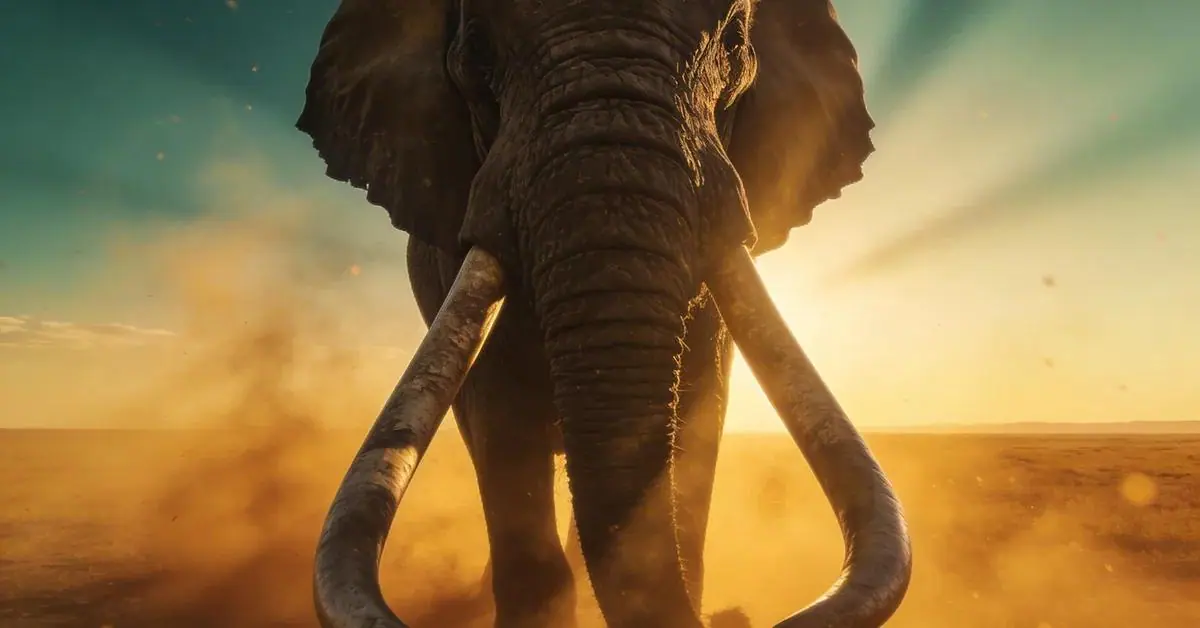 Dream interpretation of Elephant depicted in a cinematic mystical atmosphere, symbolizing wisdom and unshakeable strength.