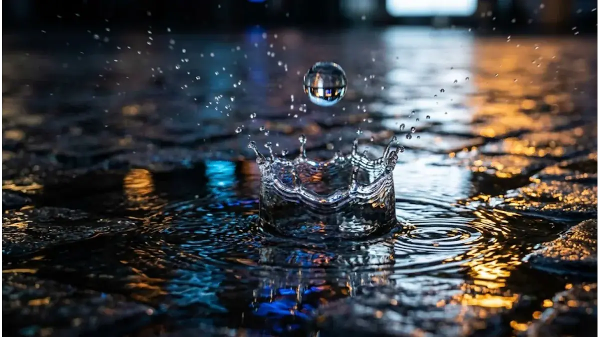 Dream interpretation of Rain depicted in a cinematic mystical atmosphere, symbolizing purification and abundance.