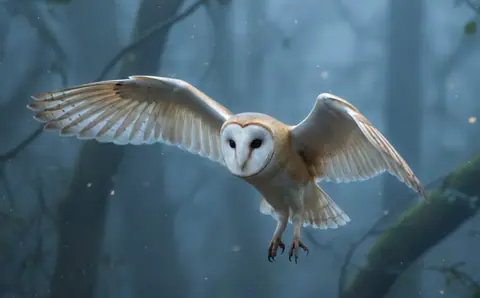 Dream interpretation of Owl depicted in a cinematic mystical atmosphere, symbolizing insight and hidden knowledge.