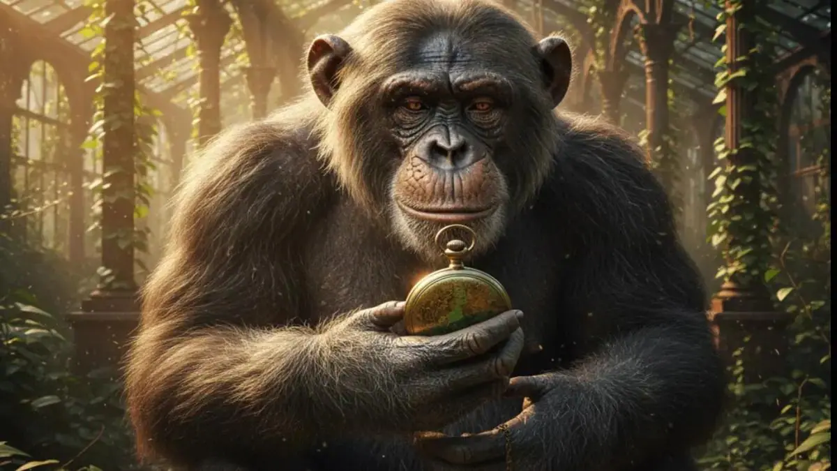 Dream interpretation of Monkey depicted in a cinematic mystical atmosphere, symbolizing cunning and playful energy.
