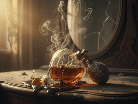 Dream interpretation of Perfume depicted in a cinematic mystical atmosphere, symbolizing hidden attraction.