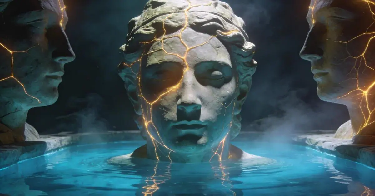 Dream interpretation of Head depicted in a cinematic mystical atmosphere, symbolizing wisdom and administrative status.