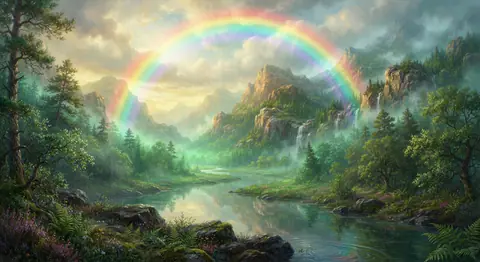 Dream interpretation of rainbow — symbolic illustration