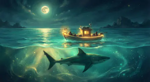 Dream interpretation of shark — symbolic illustration