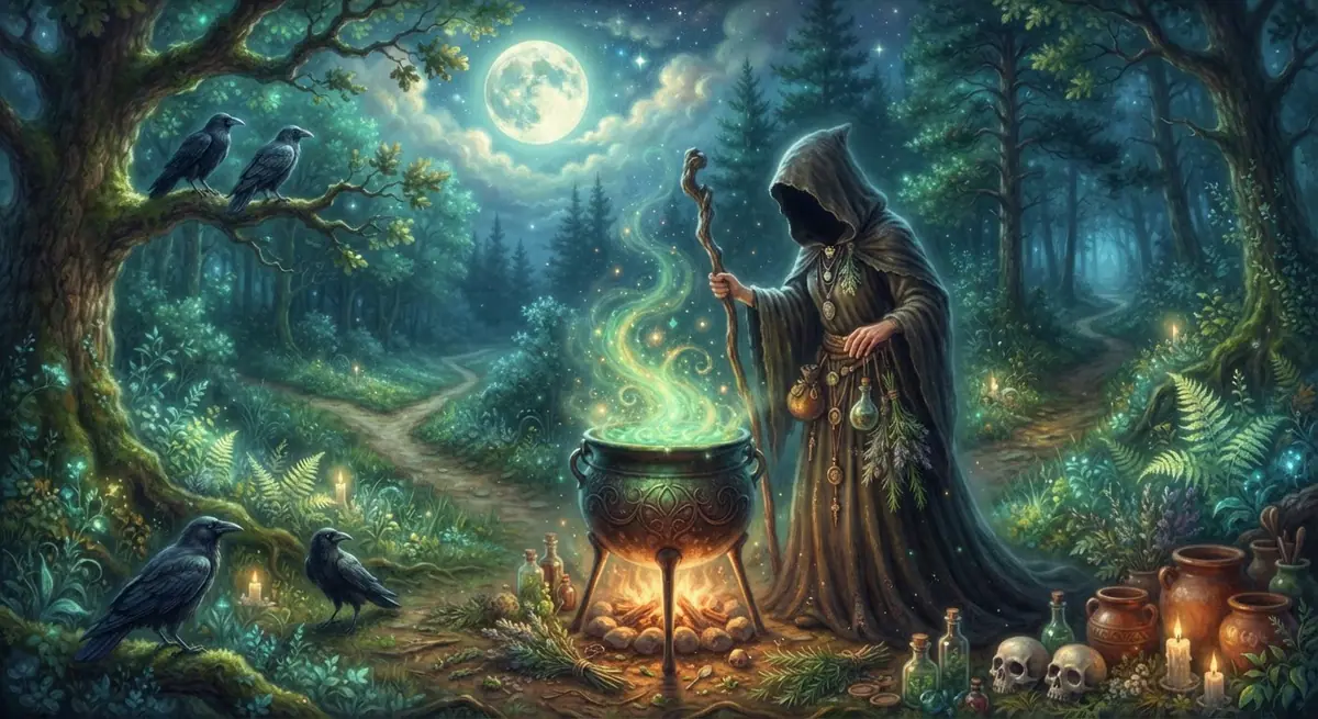 Dream interpretation of witch — symbolic illustration